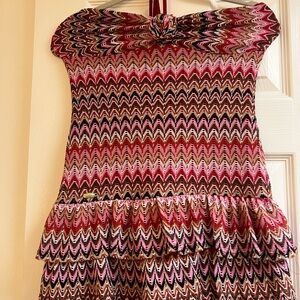 Morgan & Co. Pink and Brown Zigzag Dress